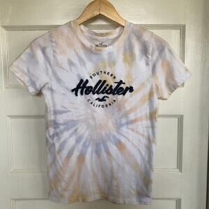 Vintage Y2K Hollister Tie Dye Logo Baby Tee T-Shirt Women’s Small Indie Sleaze